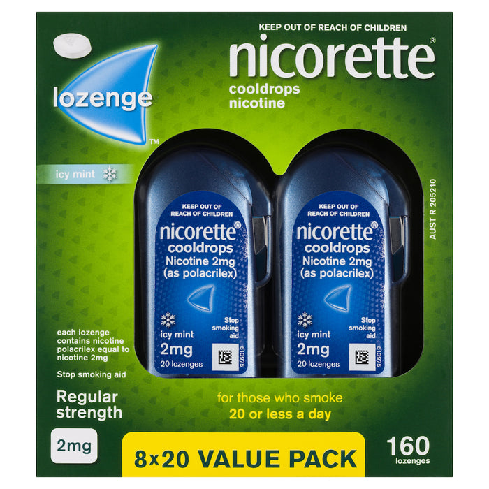 Nicorette Cool Drops Lozenge Icy Mint 2mg 160