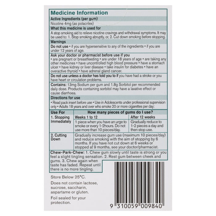 Nicorette Gum Classic 4mg 30