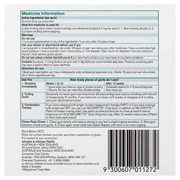 Nicorette Gum Icy Mint 2mg 150