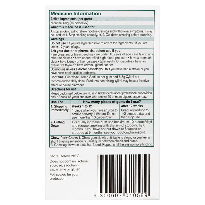 Nicorette 口香糖冰薄荷 4 毫克 15