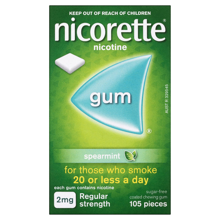 Nicorette Gum Spearmint 2mg 105