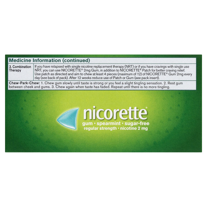 Nicorette Gum Spearmint 2mg 105