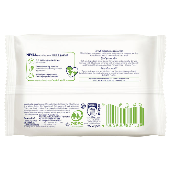 Nivea Daily Essential Biodegradable Cleansing Wipes 25