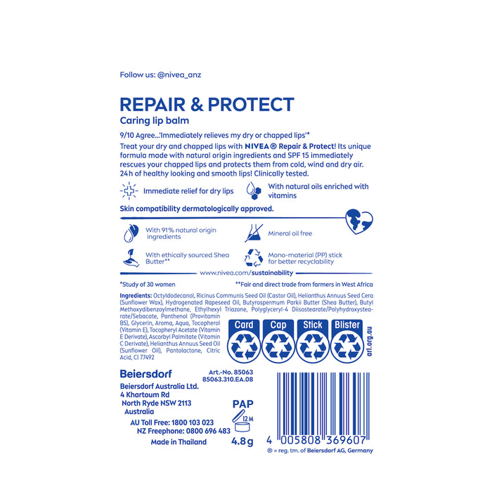 Nivea Lip Care Repair & Protect 4.8g