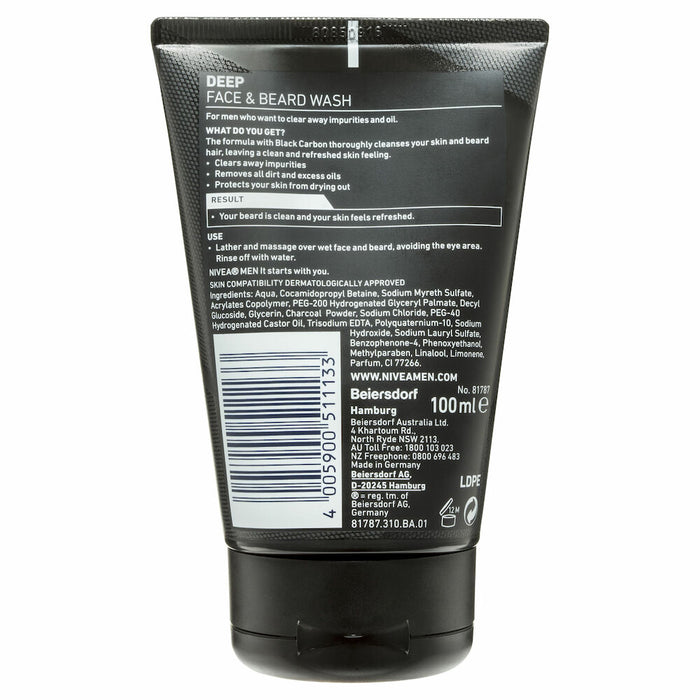 Nivea Men Face & Beard Wash Deep 100ml