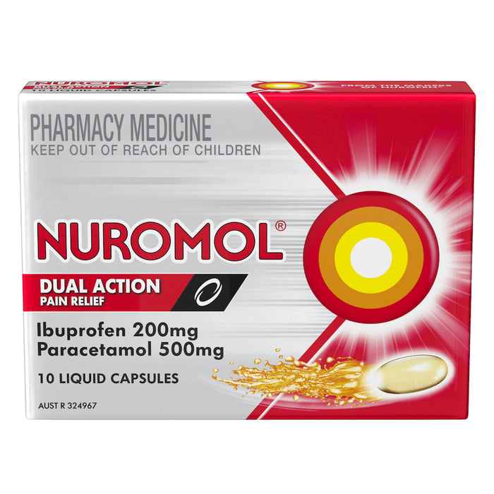 Nuromol Dual Action Liquid Capsules 10