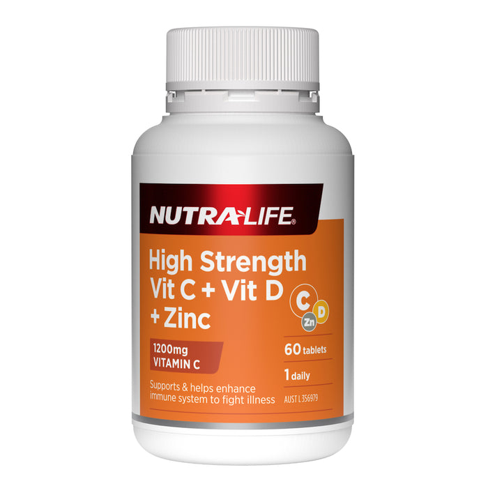 Nutra-Life Vitamin C 1200 + D + Zinc 60 Tablets