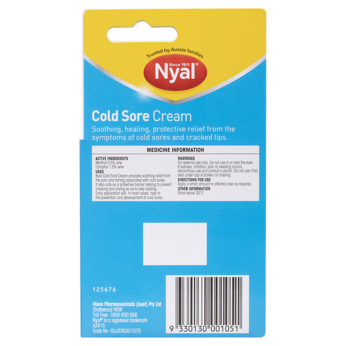 Nyal Cold Sore Cream 10g