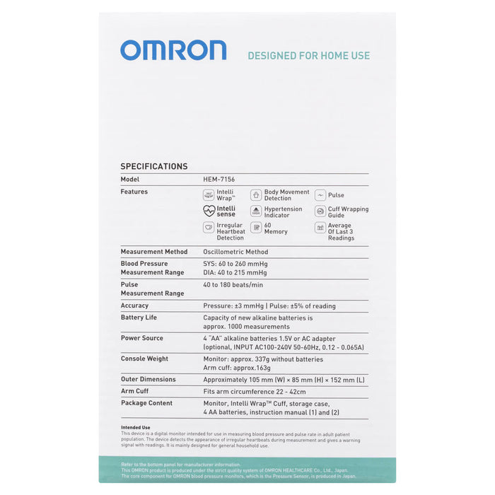 Omron HEM-7156 Automatic Blood Pressure Monitor