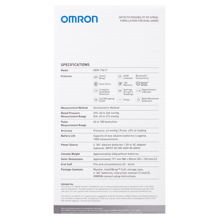 Omron Hem7361T Advanced Blood Pressure Monitor