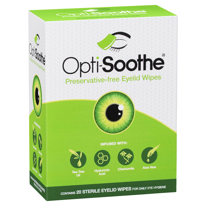 Opti-Soothe Eye Lid Wipes 20 Pack