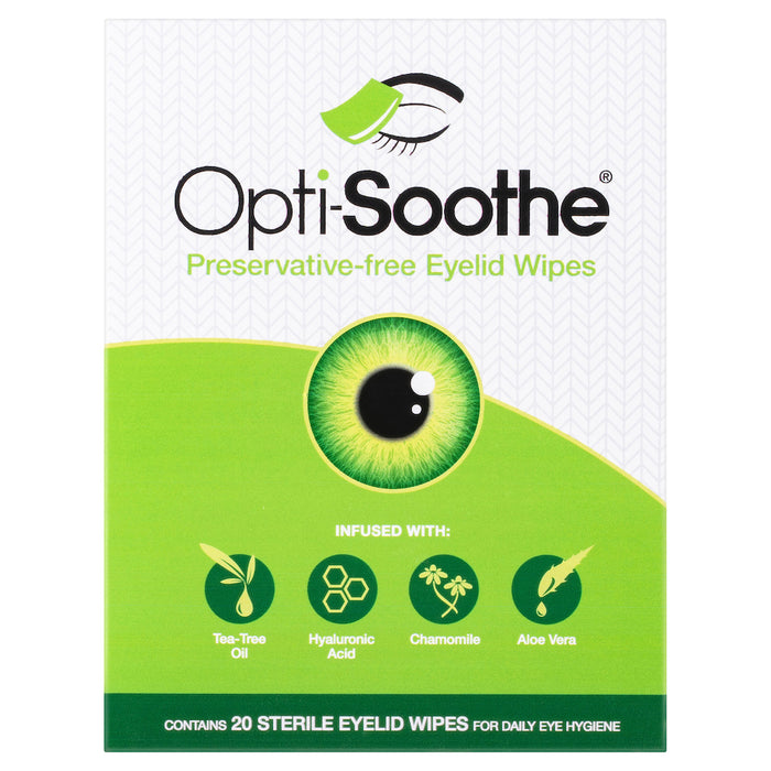 Opti-Soothe Eye Lid Wipes 20 Pack