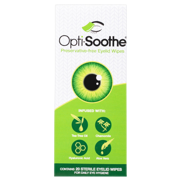 Opti-Soothe Eye Lid Wipes 20 Pack