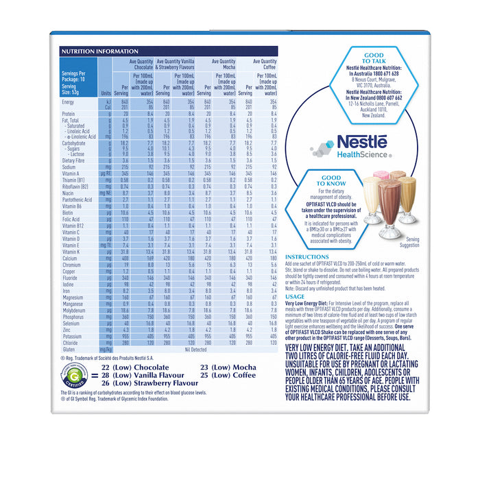 Optifast VLCD Shake Assorted Pack 10 x 53g