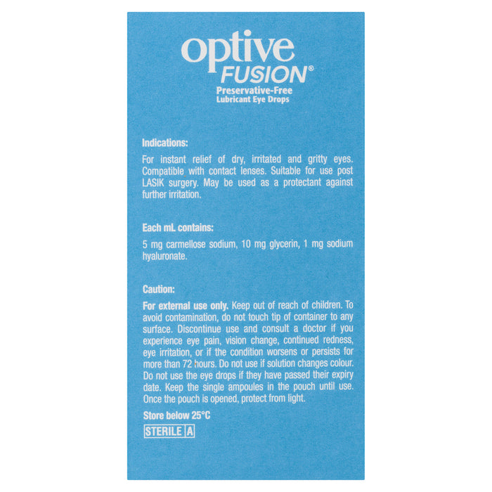 Optive Fusion Eye Drops 0.4ml x 30