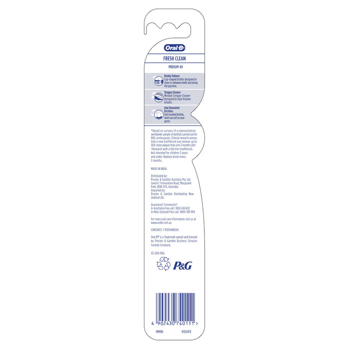 Oral B All Rounder Fresh Clean Toothbrush Medium