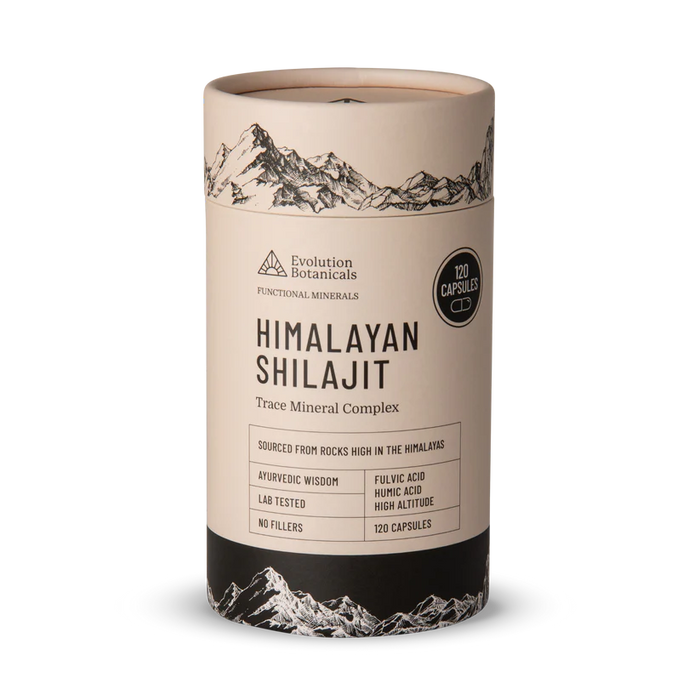 Evolution Botanicals Himalayan Shilajit 80 Trace Mineral Complex 120 Capsules.