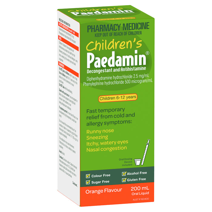 Paedamin 减充血抗组胺药 200ml