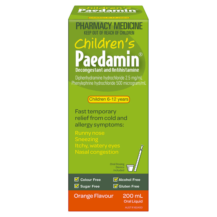 Paedamin 减充血抗组胺药 200ml