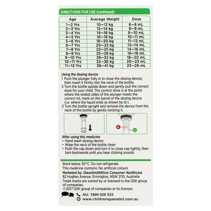 Panadol Children's 1-5 Years Strawberry 100ml