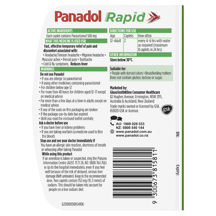 Panadol Rapid Caplets 10