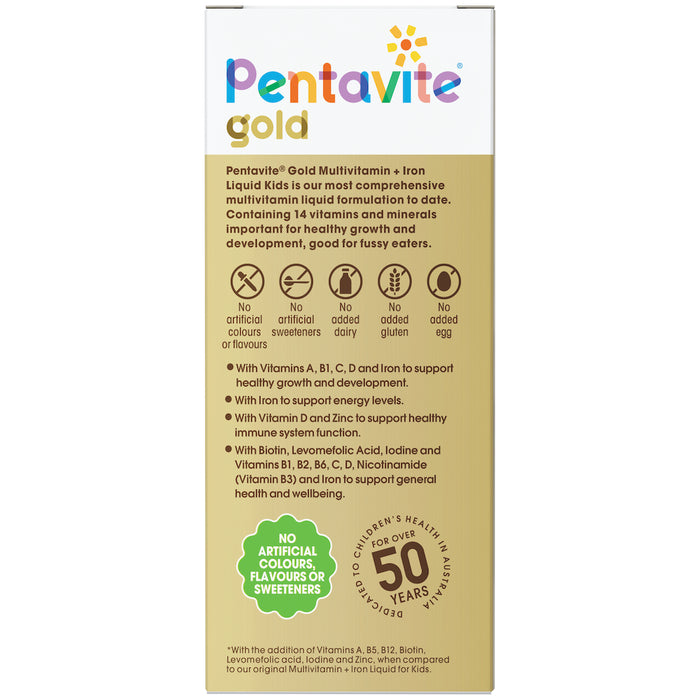 Pentavite Childrens Multivitamin + Iron Liquid Watermelon 200ml