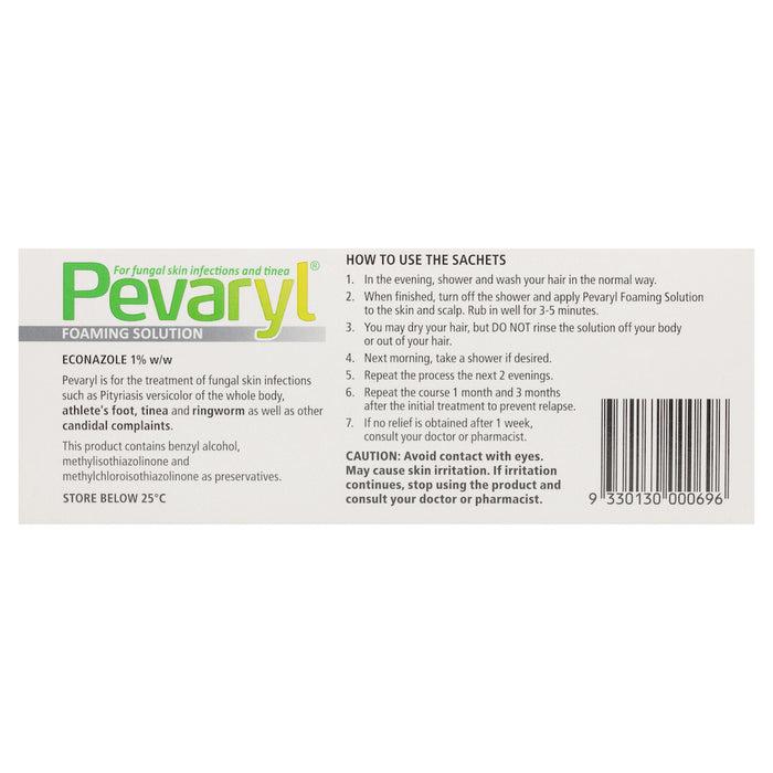 Pevaryl Foaming Solution 3 x 10g