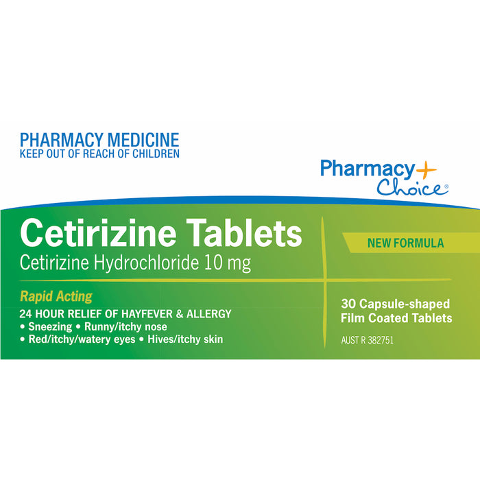 Pharmacy Choice Cetirizine Hayfever & Allergy Relief 30 Tablets