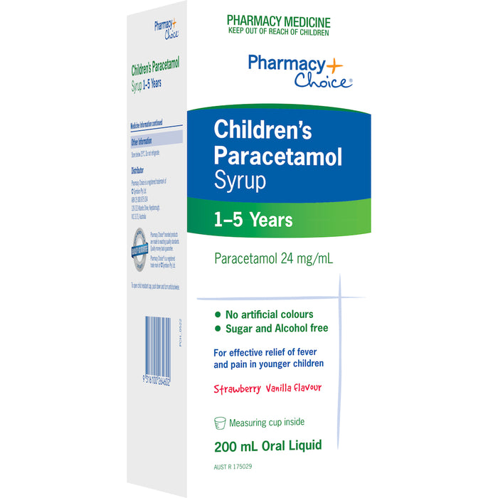 Pharmacy Choice Paracetamol  Children's Syrup 1 - 5 years 200mL