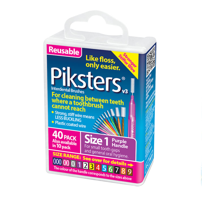 Piksters Size 1 Purple 40 Pack