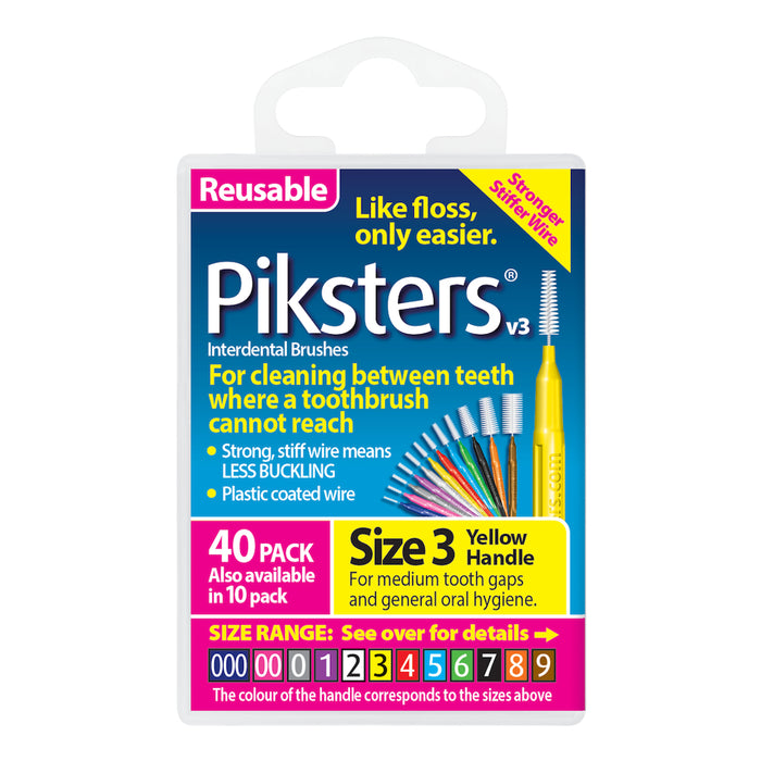 Piksters Size 3 Yellow 40 Pack