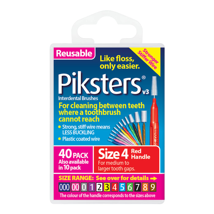 Piksters Size 4 Red 40 Pack