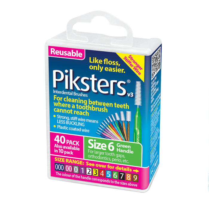 Piksters Size 6 Green 40 Pack