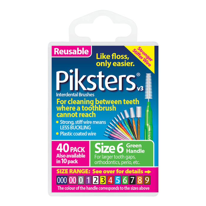 Piksters Size 6 Green 40 Pack