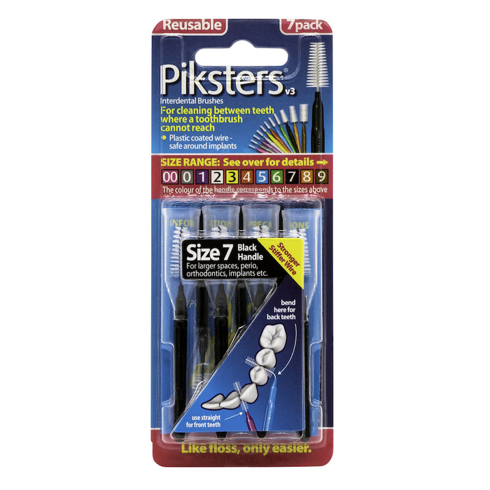 Piksters Size 7 Black 10 Pack