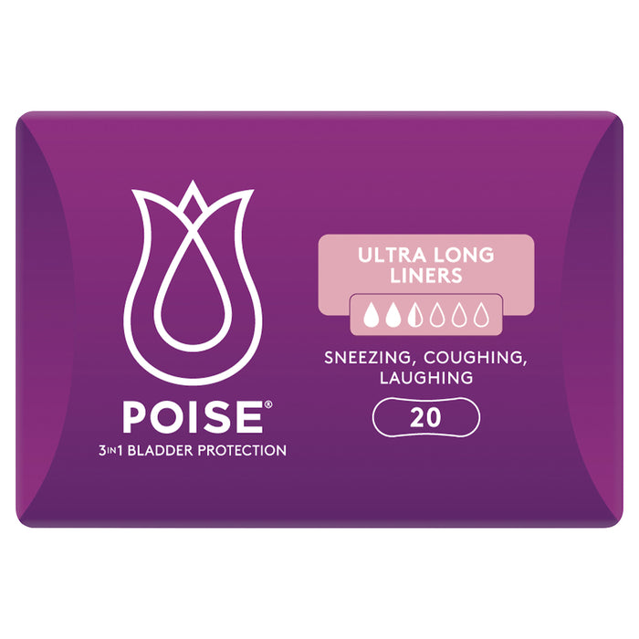 Poise Liners Ultra Long Fragarance Free 20 Liners