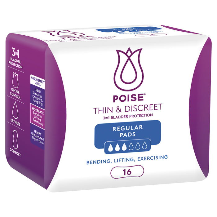 Poise Pad discreet Reg 16pk