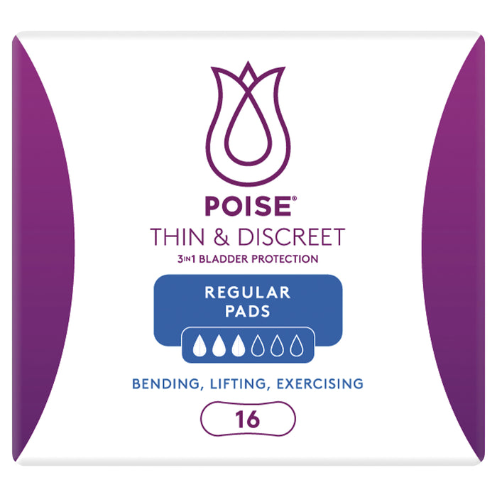 Poise Pad discreet Reg 16pk