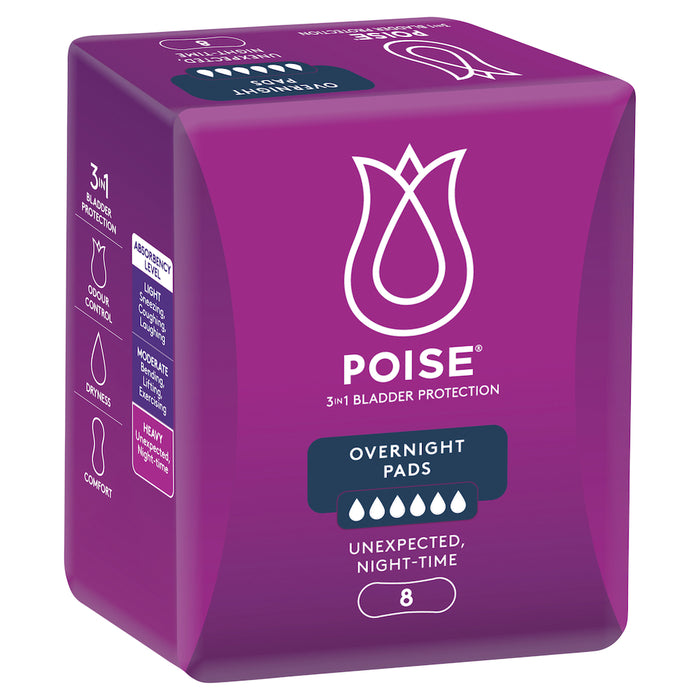 Poise Pads Overnight 8