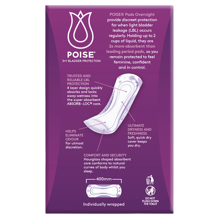 Poise Pads Overnight 8