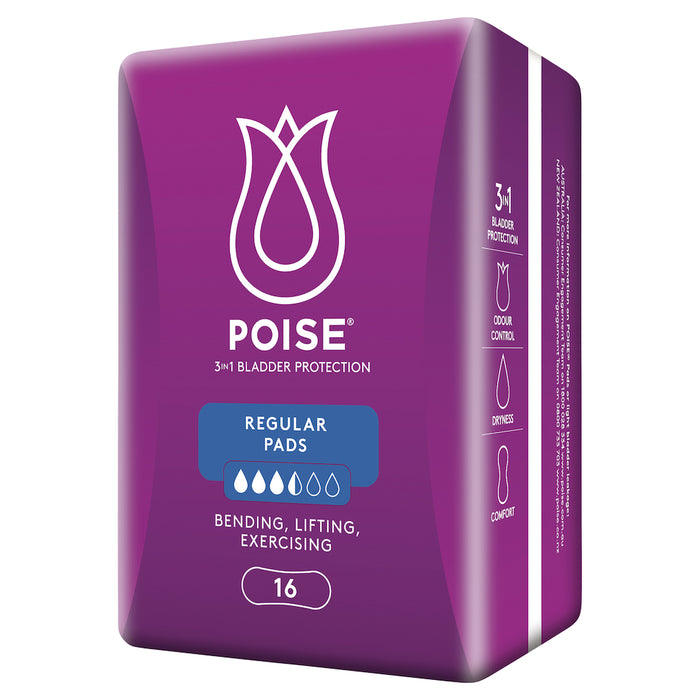 Poise Pads Regular 16