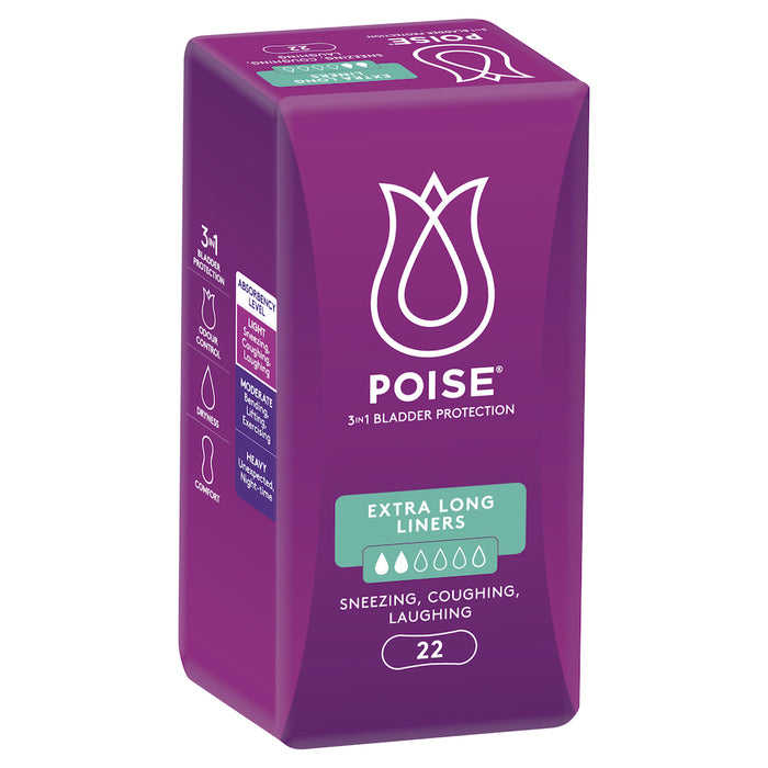 Poise Panty Liners Extra Long 22