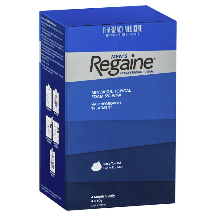 Regaine Men Foam Extra Strength 4 Months 4 x 60g