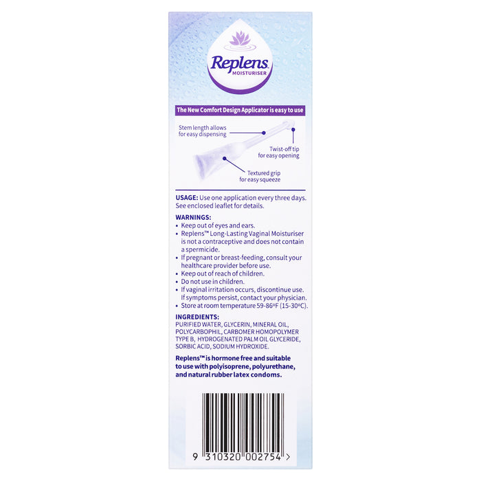 Replens Vaginal Moisturiser Applicators 10 Pack