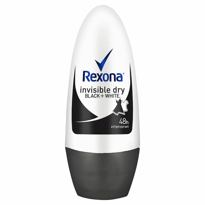 Rexona Women Antiperspirant Deodorant Roll On Invisible Black & White 50ml