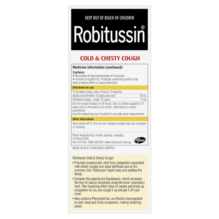 Robitussin Cold & Chesty Cough Syrup 200ml