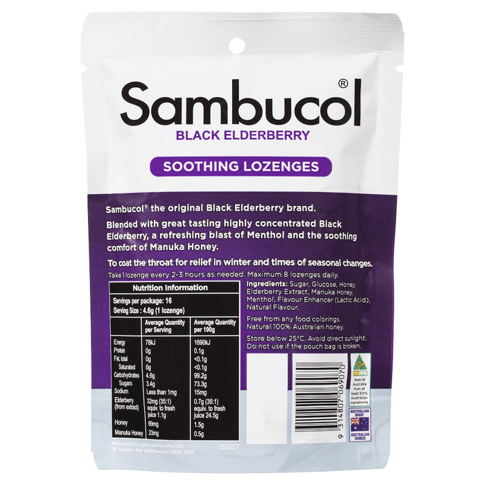 Sambucol Nose + Throat Lozenge 16 Menthol