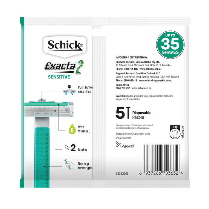 Schick Mens Exacta 2 Sensitive 5+1 Disposable Razors