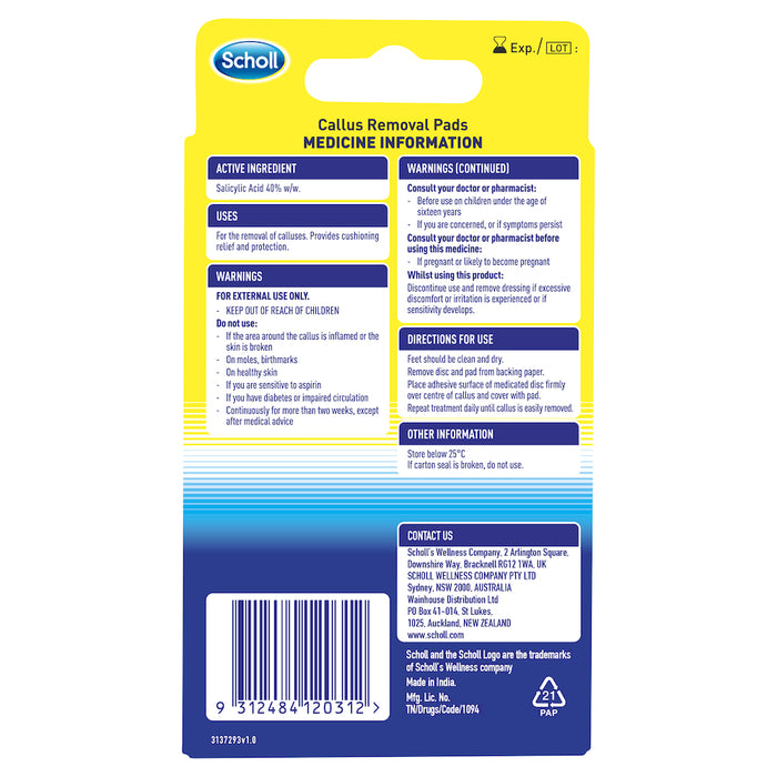 Scholl Callus Removal Pads