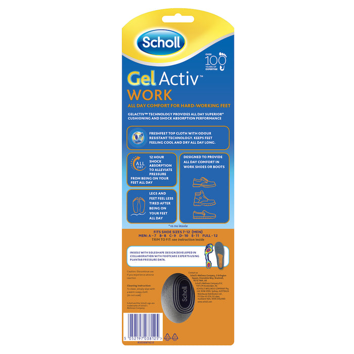 Scholl Gel Activ Insoles Work Men